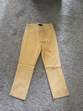Cynthia Rowley Yellow Diamond-Print Chinos